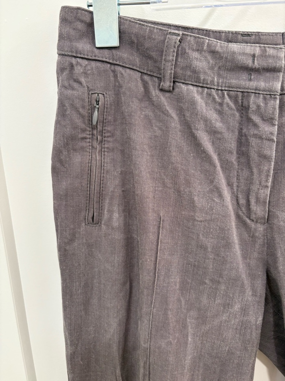 Akris Punto Minimalist Grey Cotton Viscose Pintuck Cropped Pants Size 6 - Picture 2 of 16